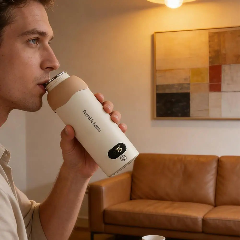 Portable Travel Electric Kettle — USB Rechargeable, Constant Temp
