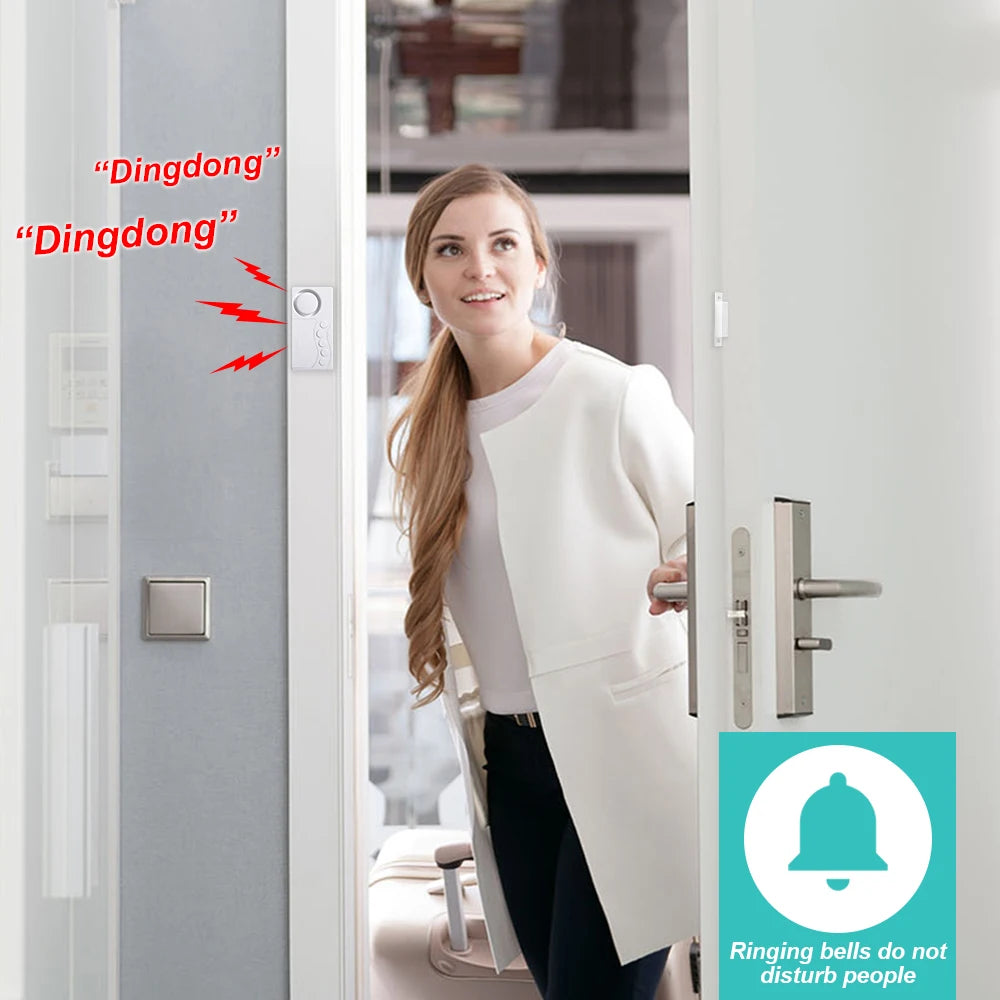 Wireless Door Sensor Alarm — Anti-Theft, Fridge & Window Open Detector