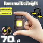 800LM Double-Sided COB LED Rechargeable Keychain Flashlight