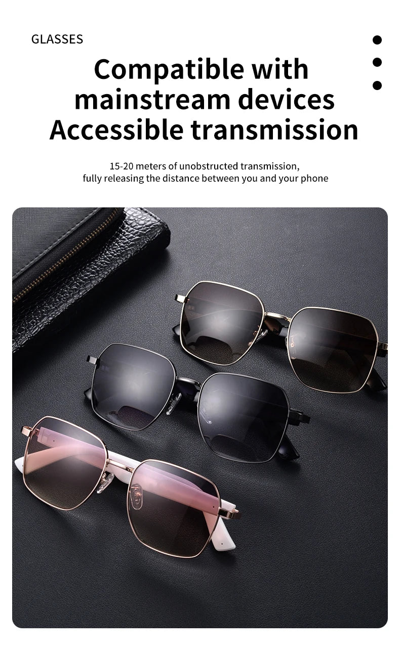MZ02 Smart Glasses with Speaker Bluetooth Wireless Audio Touch Hands-Free Calling Stereo Music Headphones Smart Sunglasses