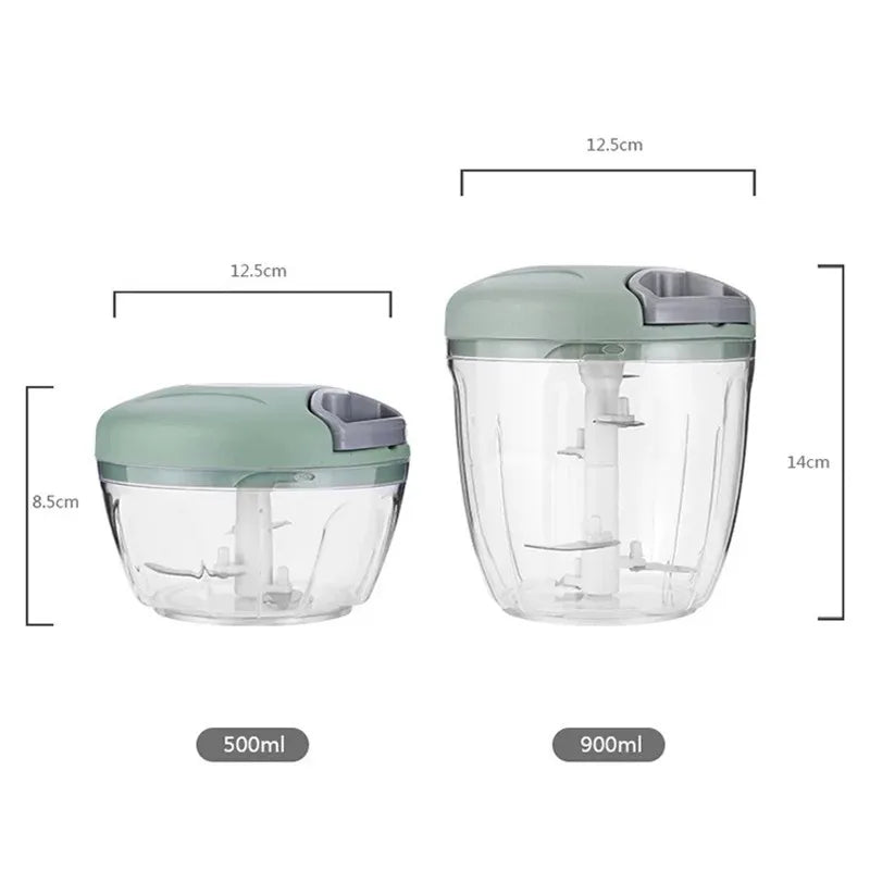 Manual Meat Mincer & Garlic Chopper — 500ml / 900ml Hand-Crank