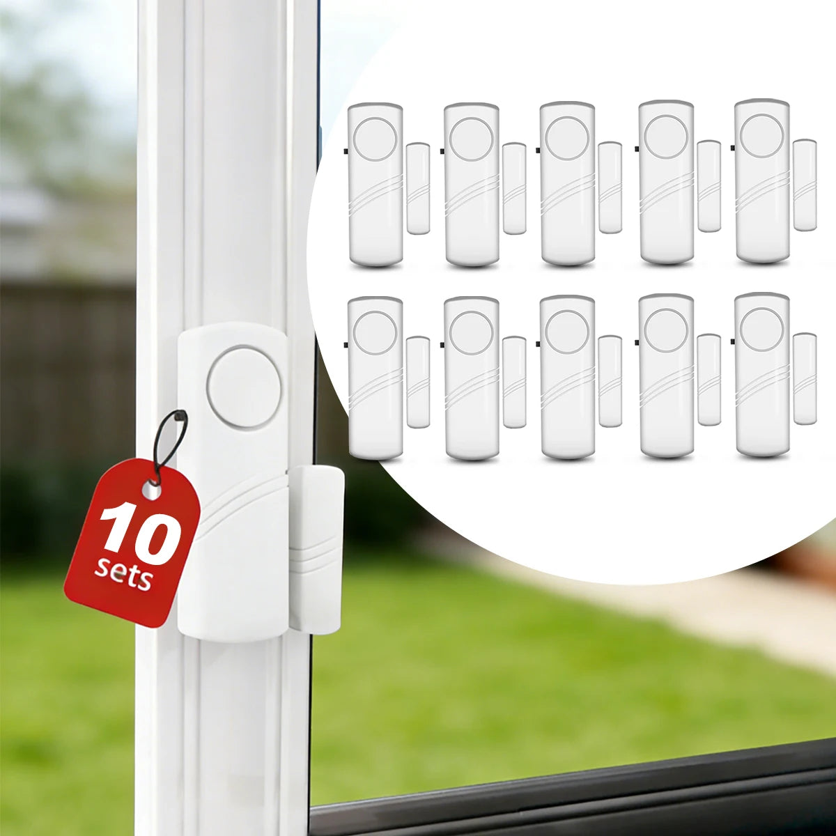 Wireless Door & Window Alarm Sensors — 95dB, Home Security Pack