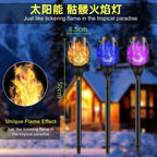 4pcs Skull-Shaped Solar-Powered Night Light Flame Torch