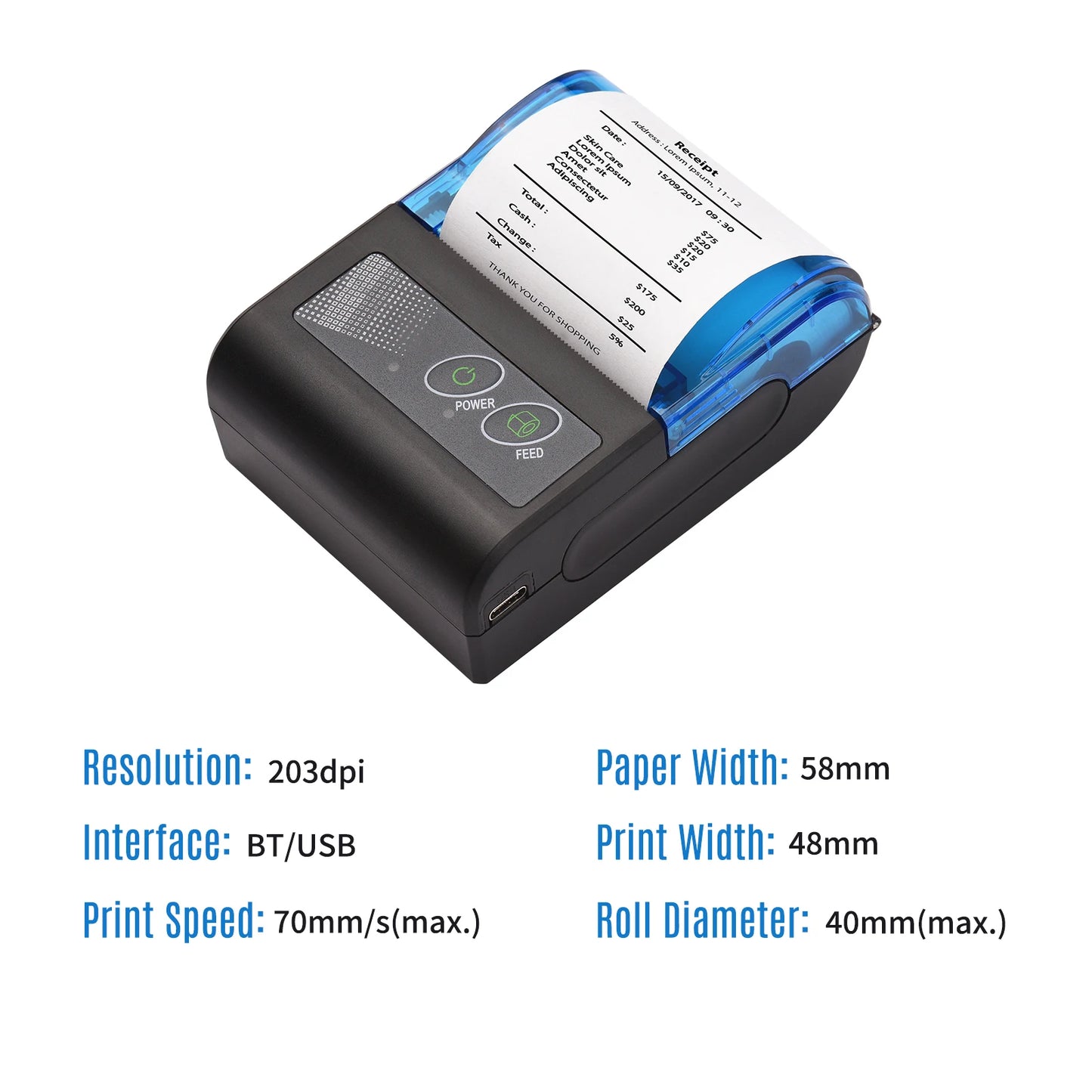 Receipt or Bill Portable Mini Thermal Printer