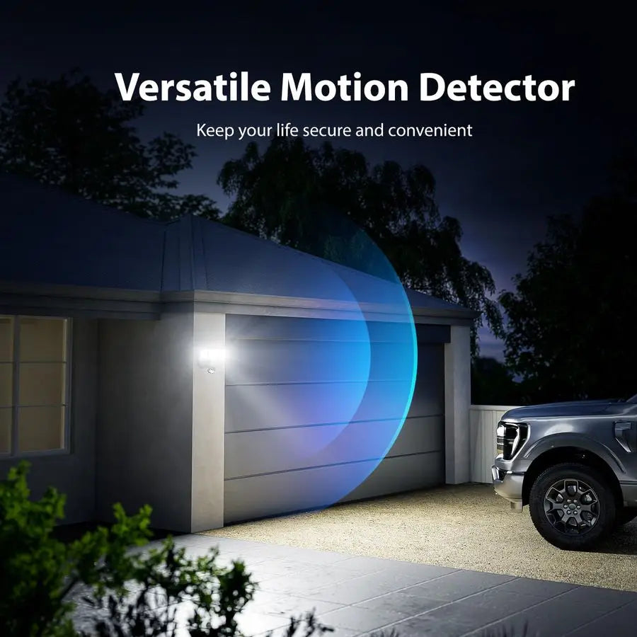 2 Pack 75W LED Motion Sensor Outdoor Lights, 7000LM Dusk to Dawn Outdoor Lighting, 6500K Motion Detector Flood Light, IP65 Water