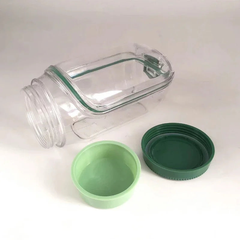 Salad storage jar with side-opening lid, plastic fresh-keeping box, convenient and quick kitchen salad storage bottle