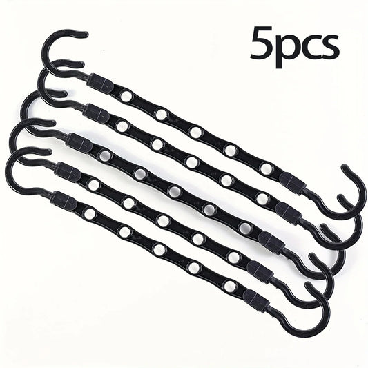 5-Hole Multi Hangers with Windproof Hooks — Space-Saving (Set of 5)