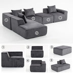 Sectional boneless Couch with L-Shape Chaise,Modern  Modular sleeper Sofa with Deep Seat, Upholstered Couches for Room