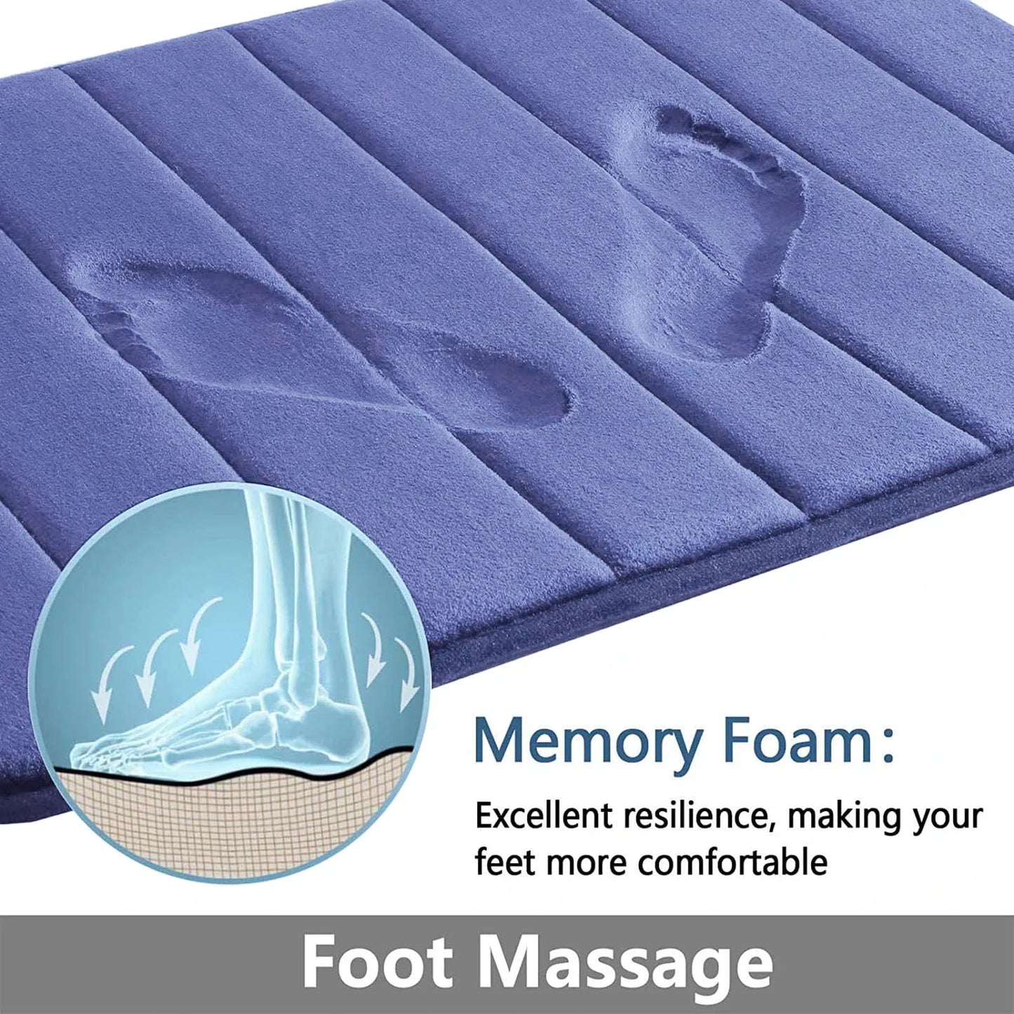 Super-Absorbent Memory Foam Bath Mat — Non-Slip Bathroom Rug