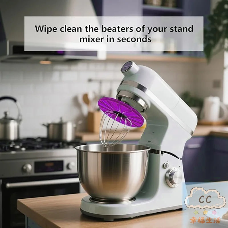 Anti-Splash Cream Scraper for Stand Mixers — 6-Wire Whisk Attachment