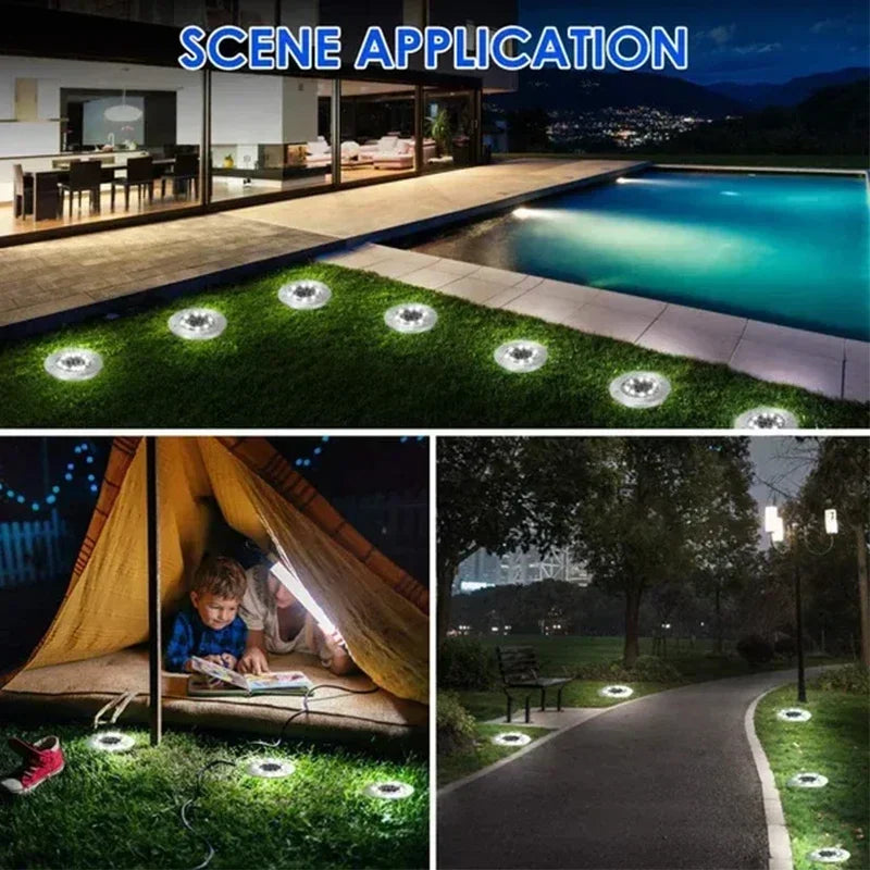 Solar Garden Ground Lights 820LED Outdoor Disk Lamp Set