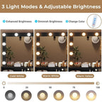 Makeup Vanity Desk with Mirror and Lights, Power Outlet, RGB LED Cabinet,  5 Drawers & Side Storage Bag, Black and Gold