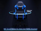 Gaming Chair with Footrest, PU Leather Video Game Chairs for Adults, Reclining Gamer Chair Office Desk Chair