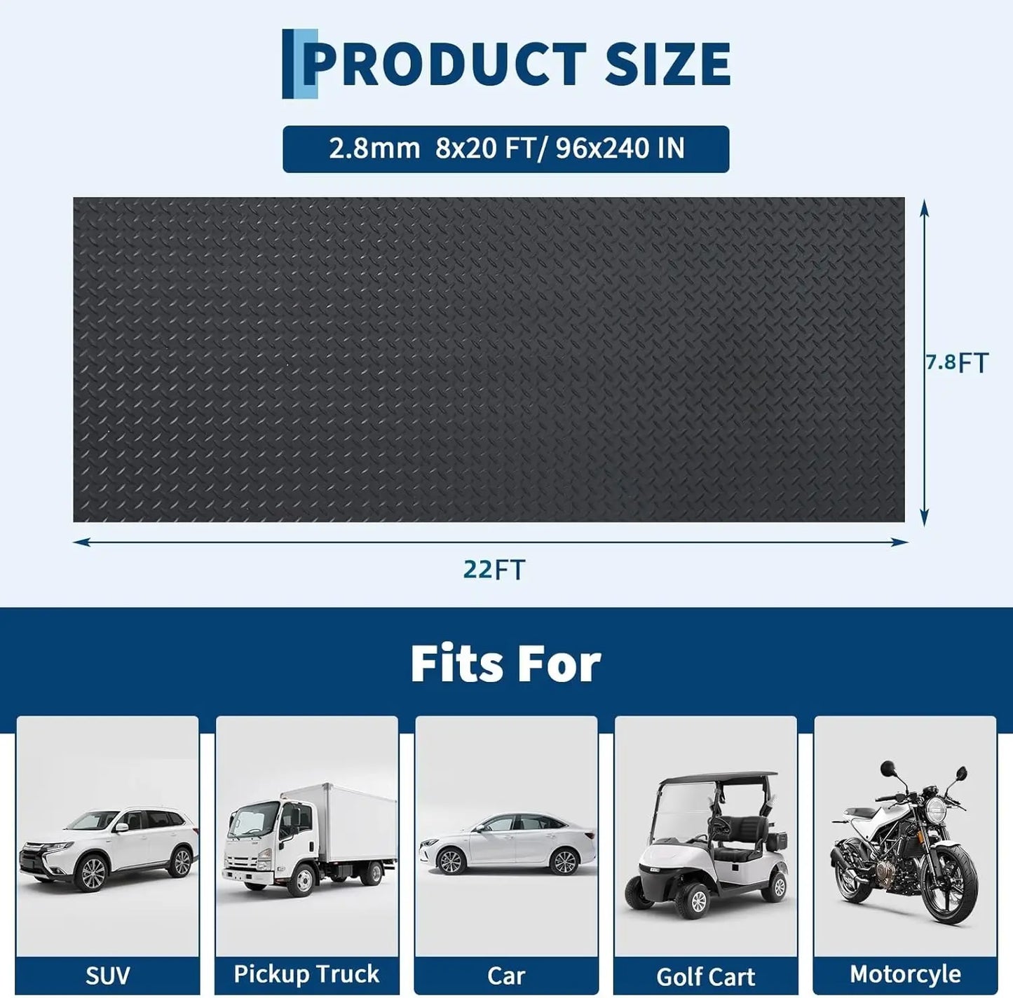 Diamond-Plate PVC Garage Floor Mat