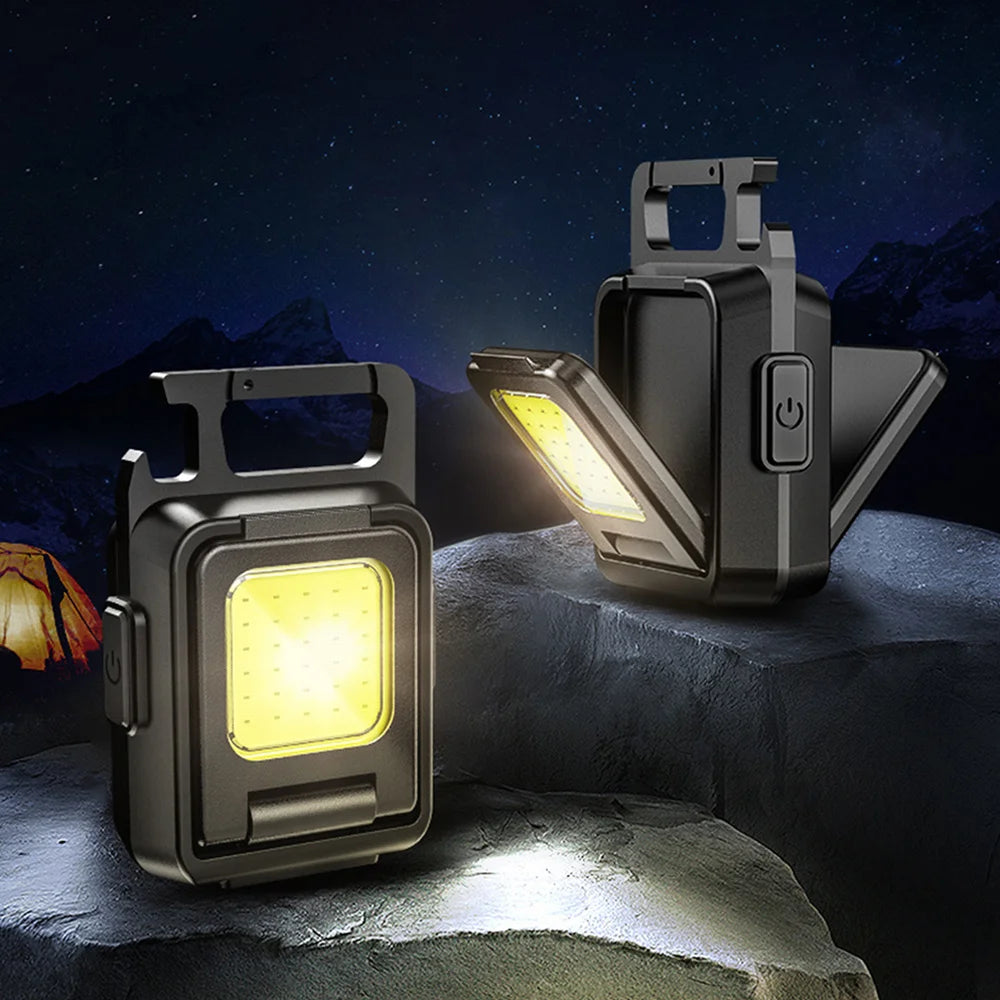 800LM Double-Sided COB LED Rechargeable Keychain Flashlight