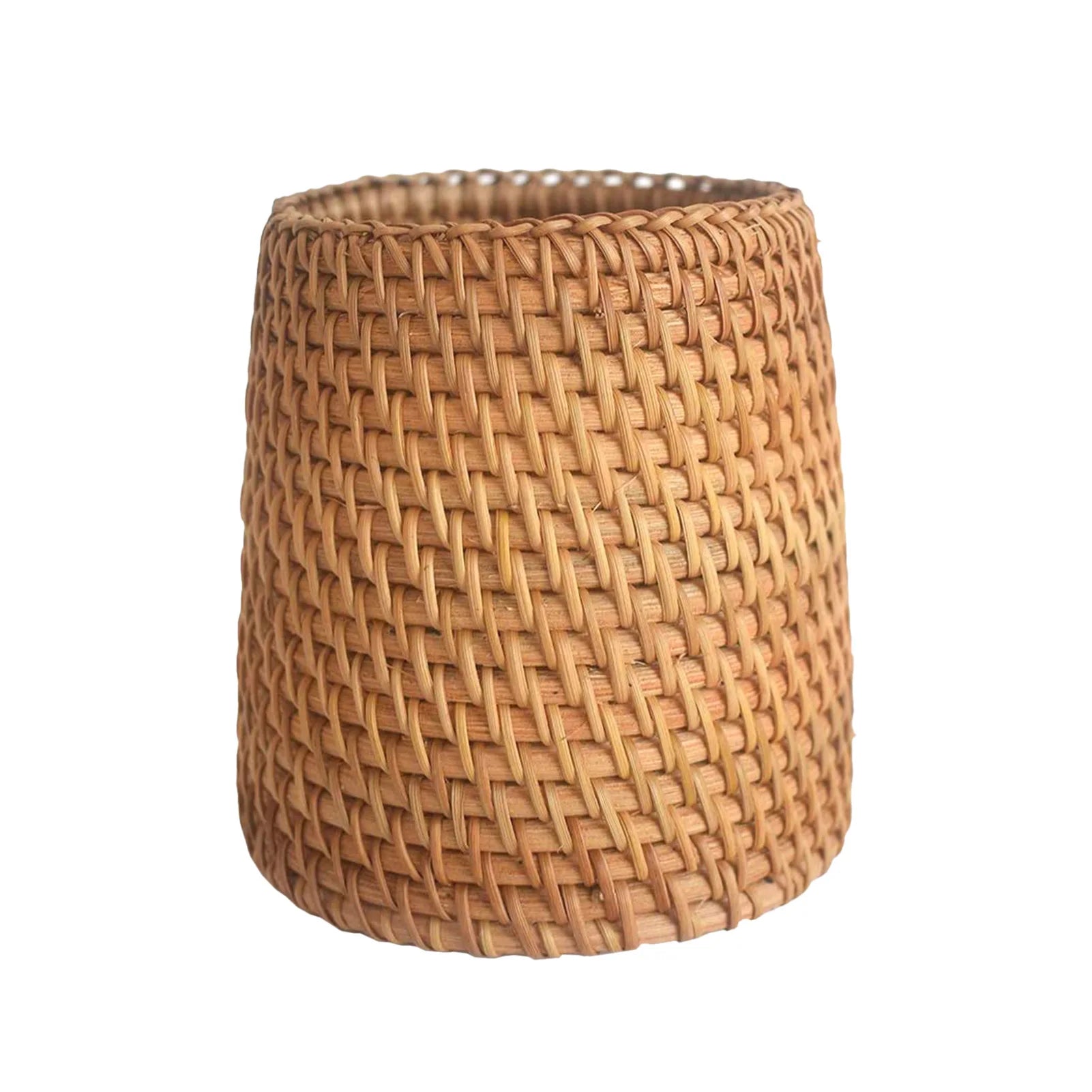 Handmade Pen Holder Hand Woven Wood Vine Rattan Stationery Container Storage Box Organizer Office School Desk Accessories Decor