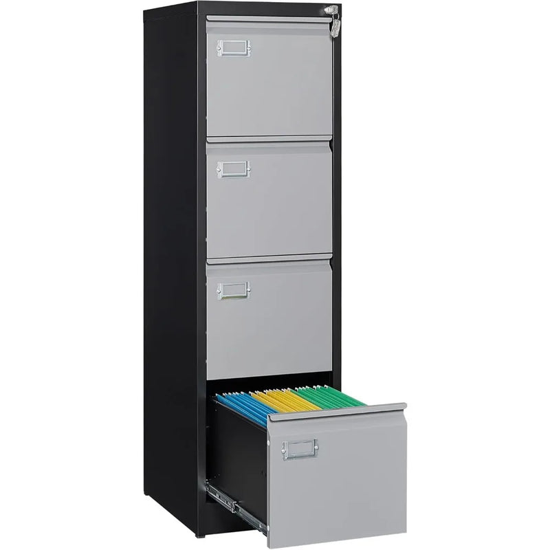 4 Drawer File Cabinet with Lock,Metal Office Filing Cabinets for Home Office- Storage A4/F4/Letter/Legal -Assembly Required