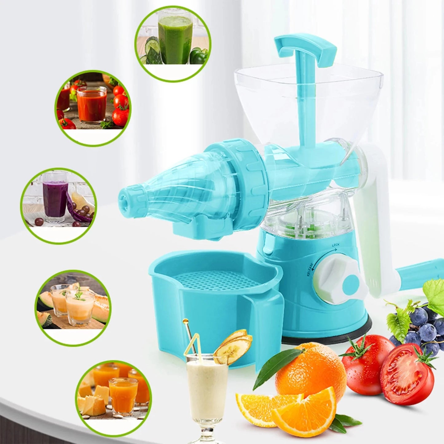 Portable Manual Citrus Juicer — Hand-Press Fruit & Vegetable Squeezer