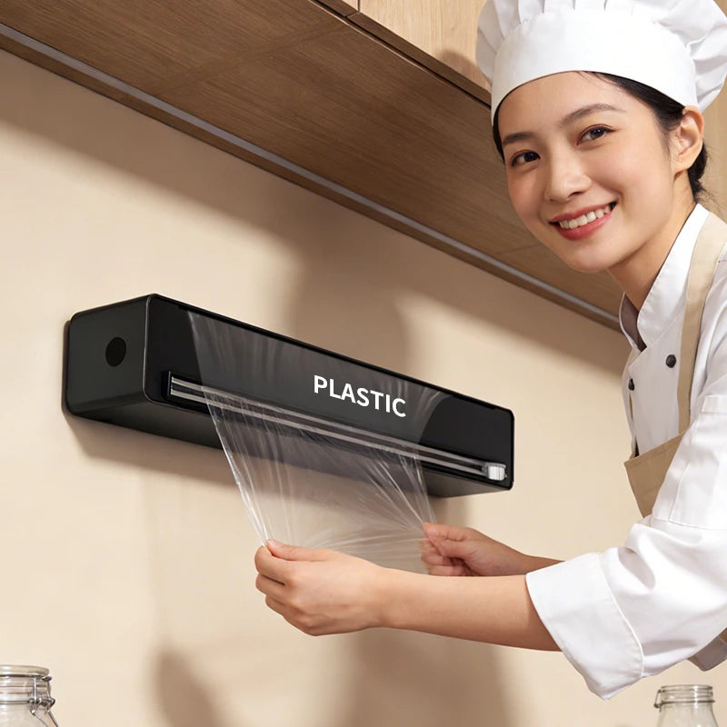 Extra-Large Cling Film & Foil Dispenser — Kitchen Cutter & Organizer
