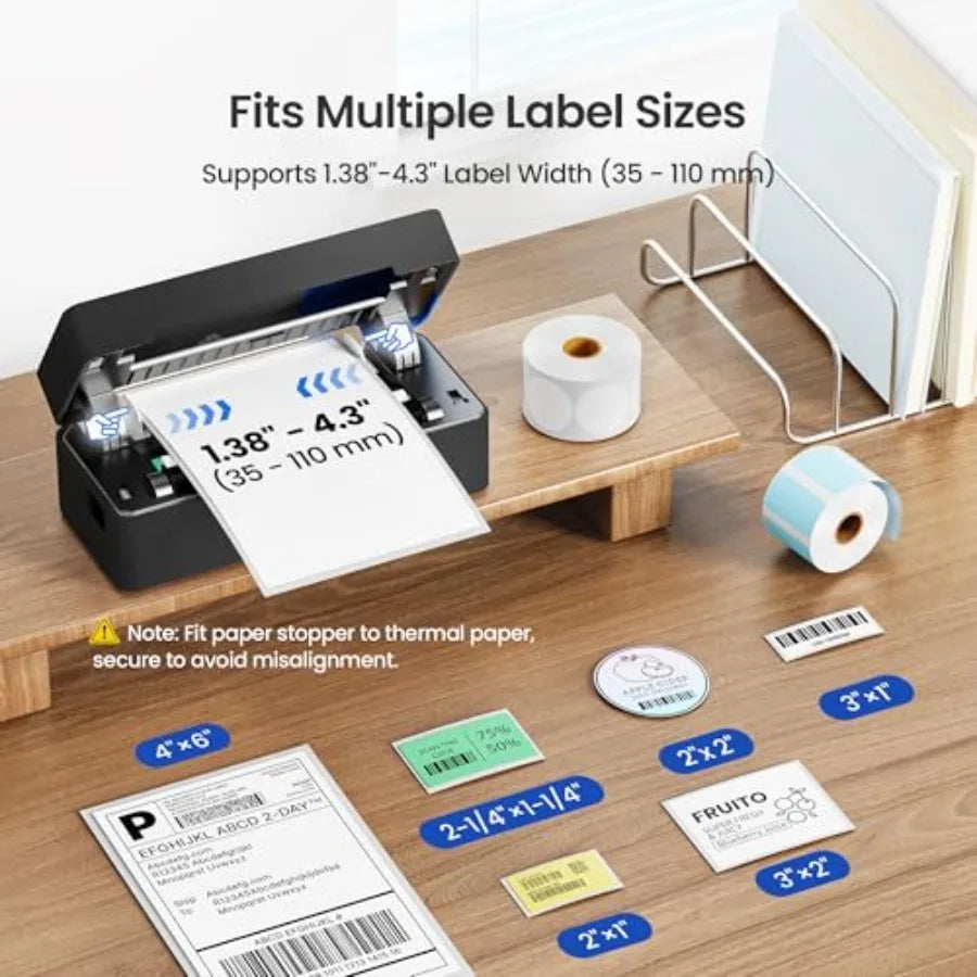 Bluetooth Thermal Shipping Label Printer 4x6 Portable Thermal Printer Compatible with iPhone Android Windows and Mac Works with