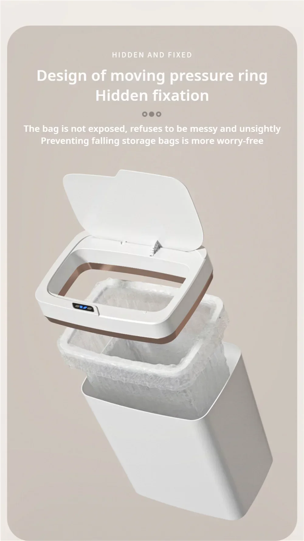 15L Smart Sensor Trash Can — Touchless Bin for Kitchen & Bathroom