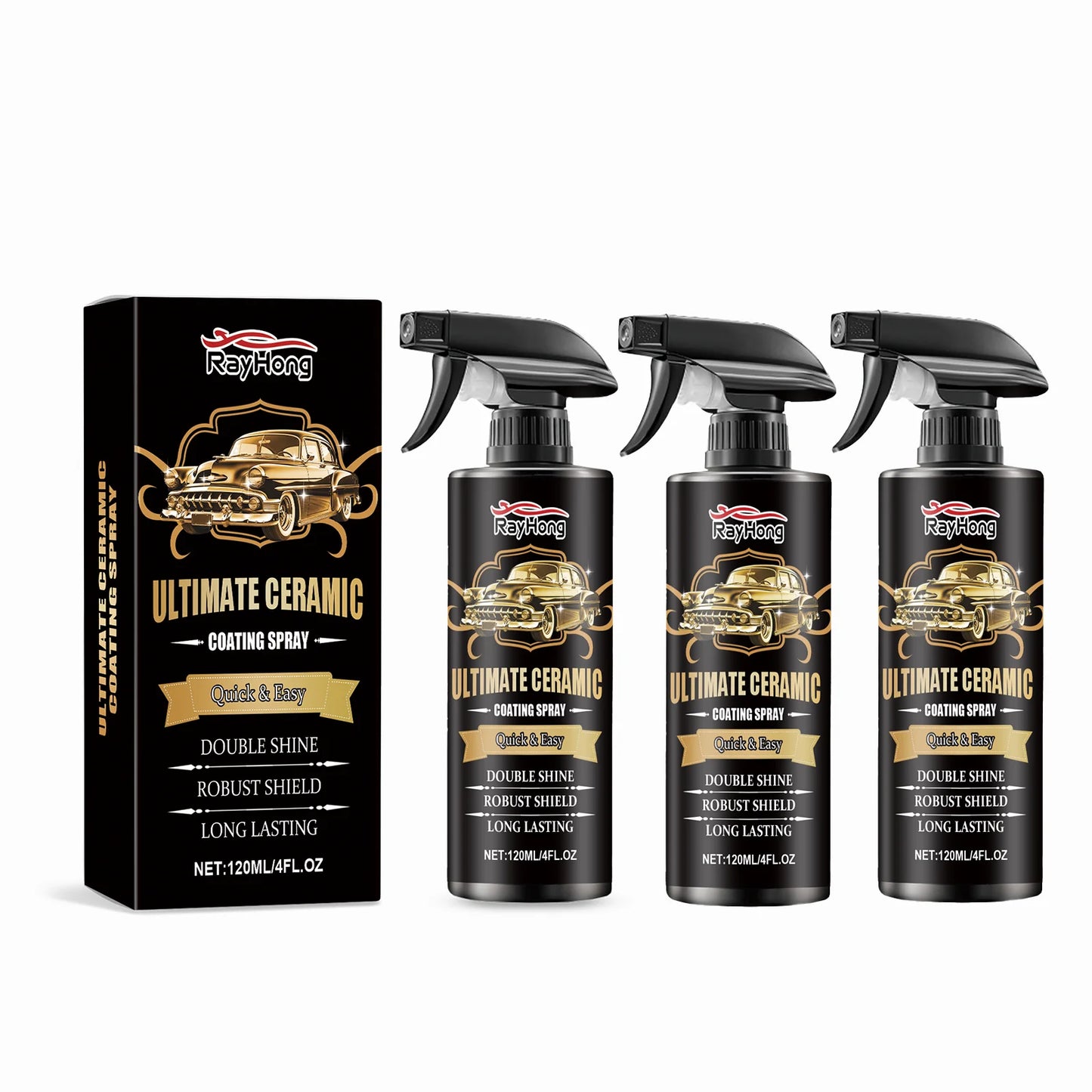 Ceramic Coating Spray for Vehicles, Fast-Apply Paint Protection with Gloss Boost and Anti-Soiling Finish