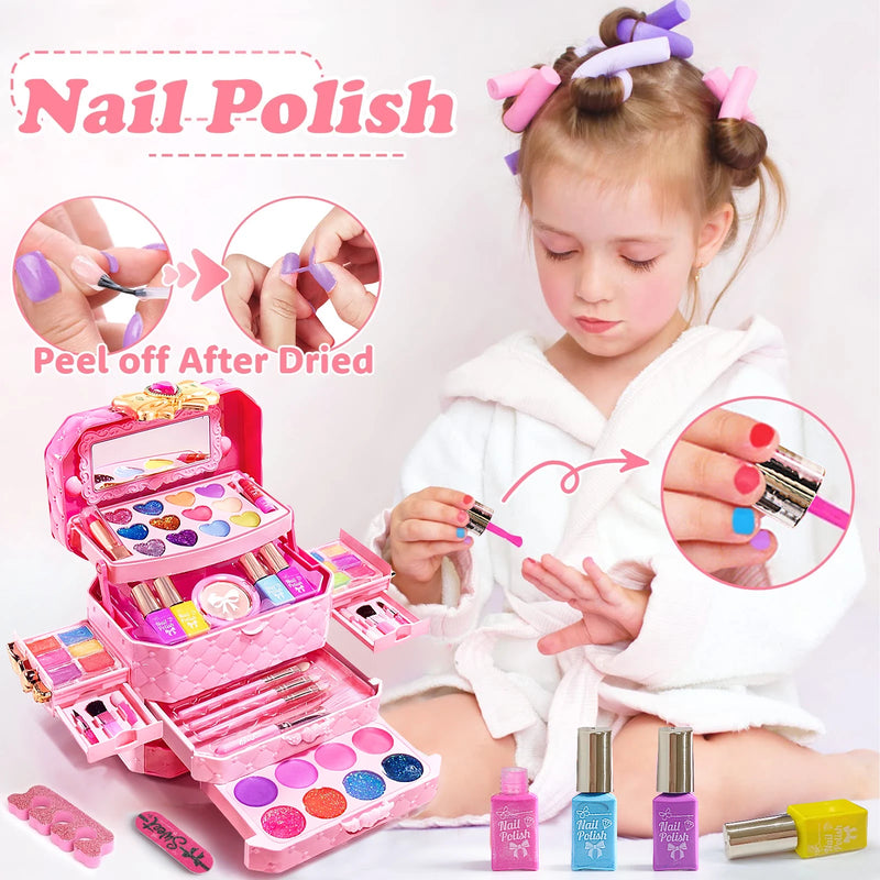 Children's Makeup Toy Set Safety Girl for 3-6 Year Old Little Girls Role-Playing Makeup Toy Birthday Gift