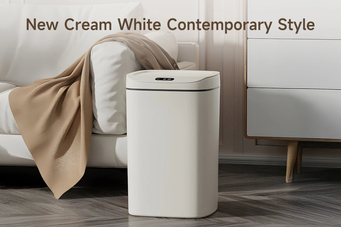Smart Touchless Sensor Trash Can — Sealed Lid, Odor Prevention