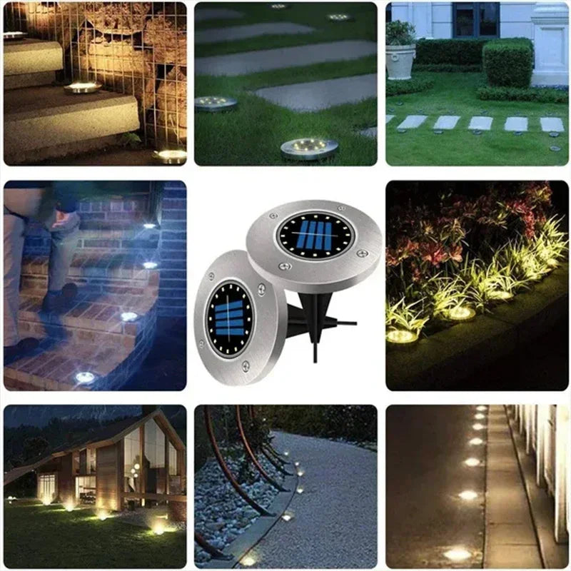 Solar Garden Ground Lights 820LED Outdoor Disk Lamp Set