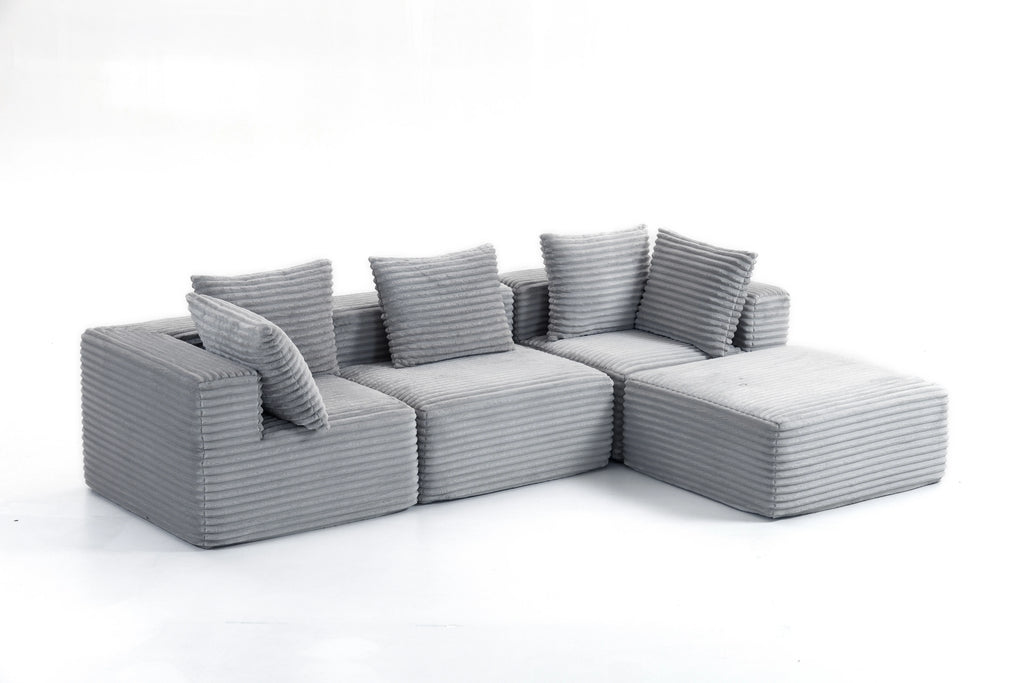 Sectional boneless Couch with L-Shape Chaise,Modern  Modular sleeper Sofa with Deep Seat, Upholstered Couches for Room