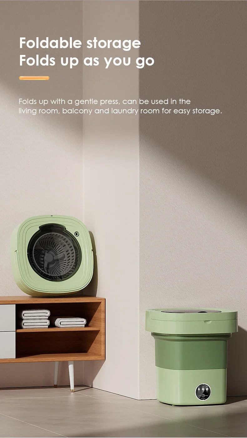 Foldable Portable Washing Machine — 13L, Spin Dryer, Compact
