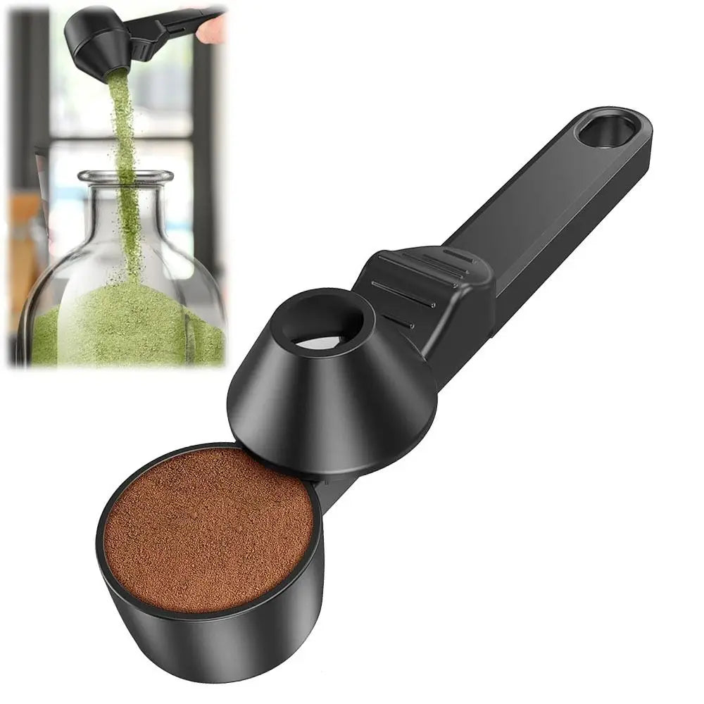 No-Spill Sliding Coffee & Protein Powder Scoop - Reusable Funnel