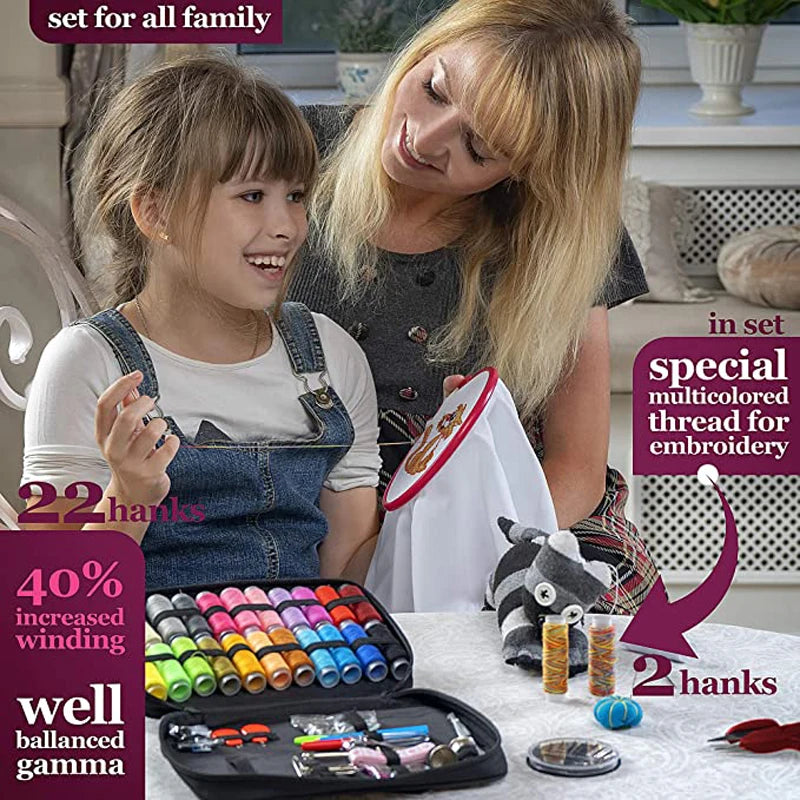 Complete Sewing Kit — Hand Stitching, Quilting & Embroidery Box Set