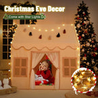 Kids Play Tent Indoor: with Mat, Tassel Garland, Star Lights - Toddler Girl Tent Indoor Playhouse for Toddlers Kids Toys