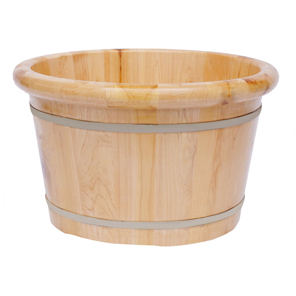 Wood Foot Bath Basin Massage Barrel Health and Beauty Feet Relax Spa Bucket Kit Galvanized Hoop  Keep Warm and Relax the Feet.