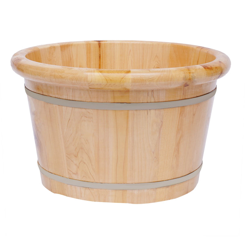 Wood Foot Bath Basin Massage Barrel Health and Beauty Feet Relax Spa Bucket Kit Galvanized Hoop  Keep Warm and Relax the Feet.