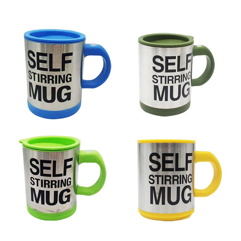 400ml Self-Stirring Mug with Lid — Stainless Steel, Gift Boxed