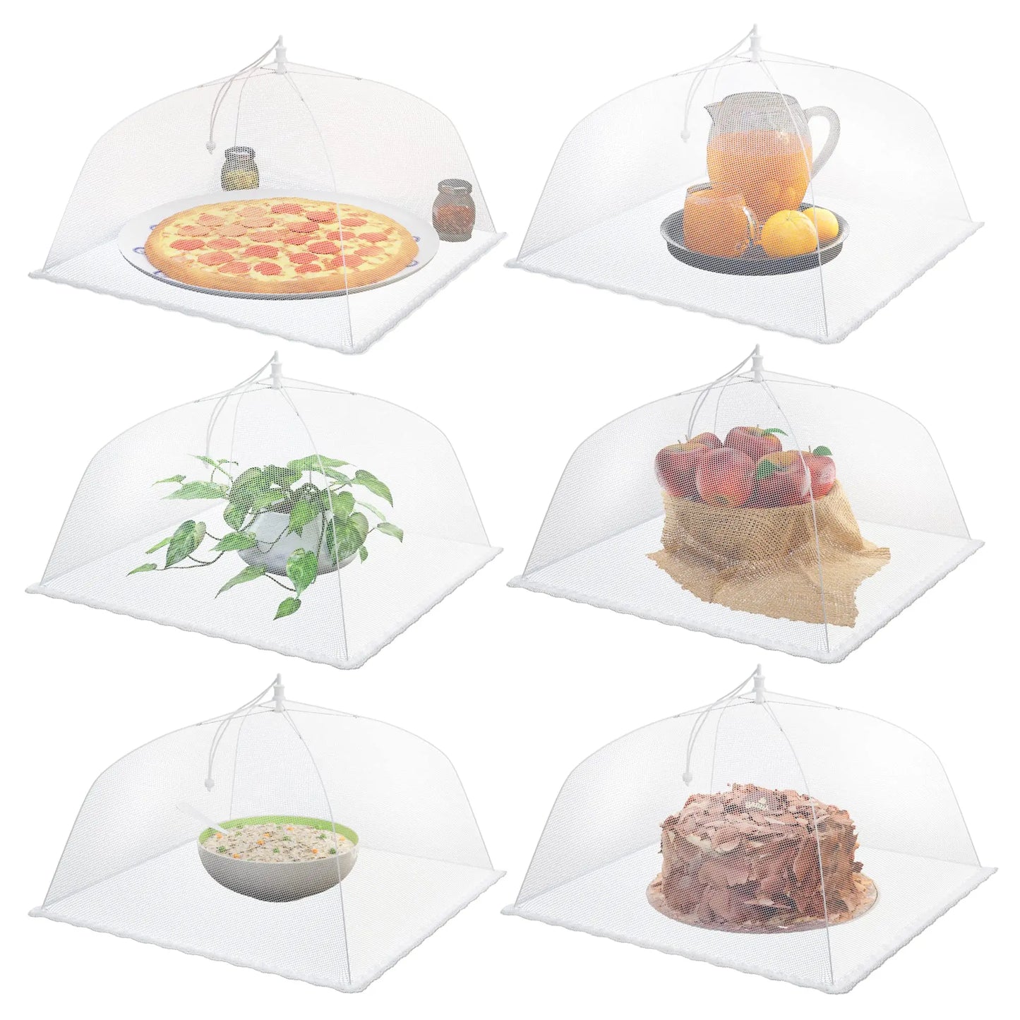 Pop-Up Mesh Food Covers - Fly Net for Picnics, 17", Pack of 3/6/12
