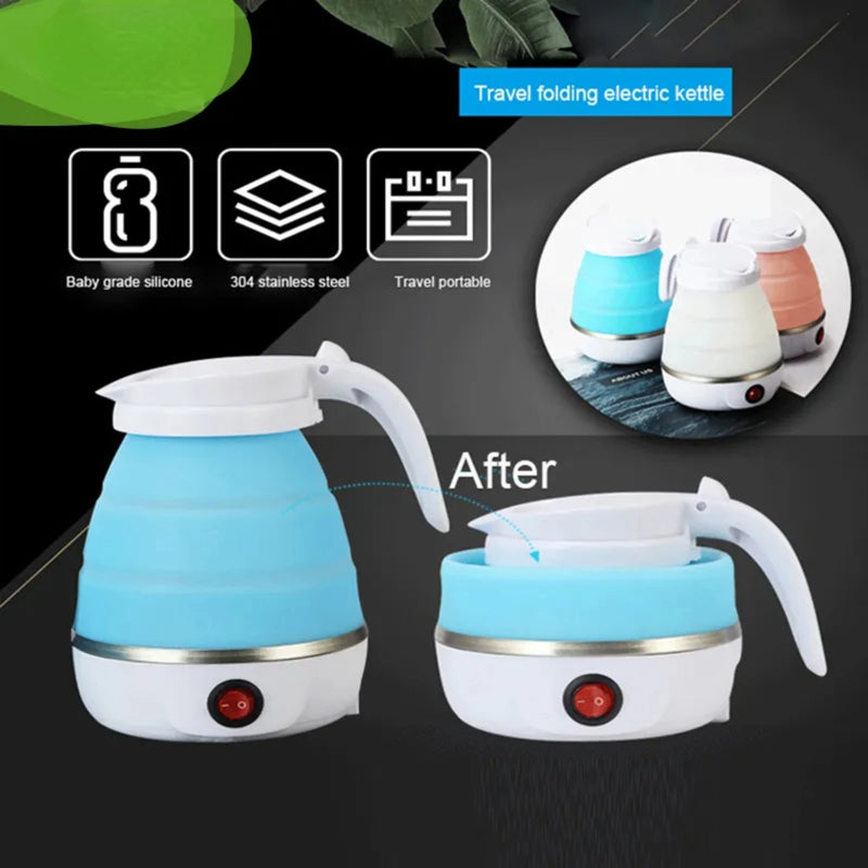 Convenient, Lightweight, and Portable 600ml Silicone Household Kettle - Durable Leakproof Foldable Design with Compression made