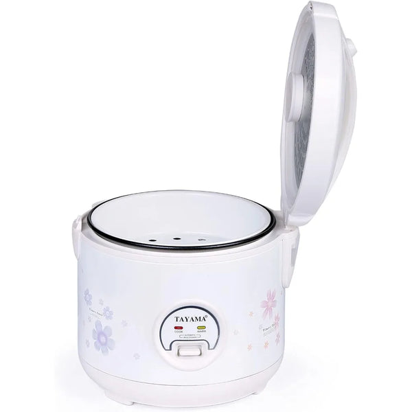 Automatic Rice Cooker & Food Steamer, 10 Cups Uncooked, 700W Convenient Detachable Cord, Cook & Keep Warm Features, White