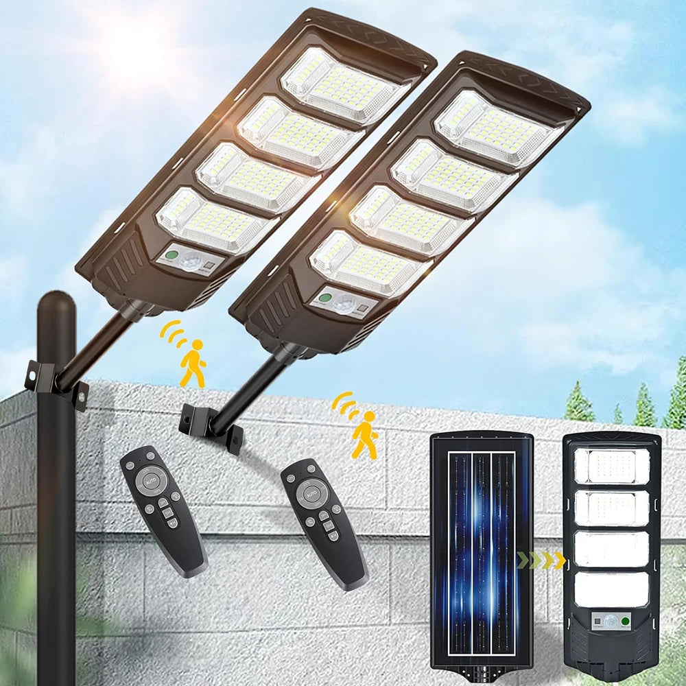 Solar 192-LED Motion Sensor Outdoor Light — Waterproof Garden Lamp