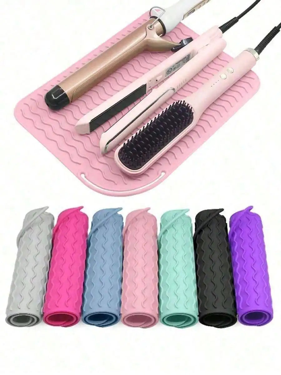 Portable Heat-Resistant Silicone Mat — Travel Pad for Curling Iron