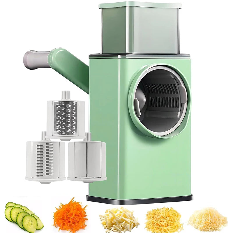 6-in-1 Hand Crank Vegetable Grater — Slicer, Shredder, Chopper