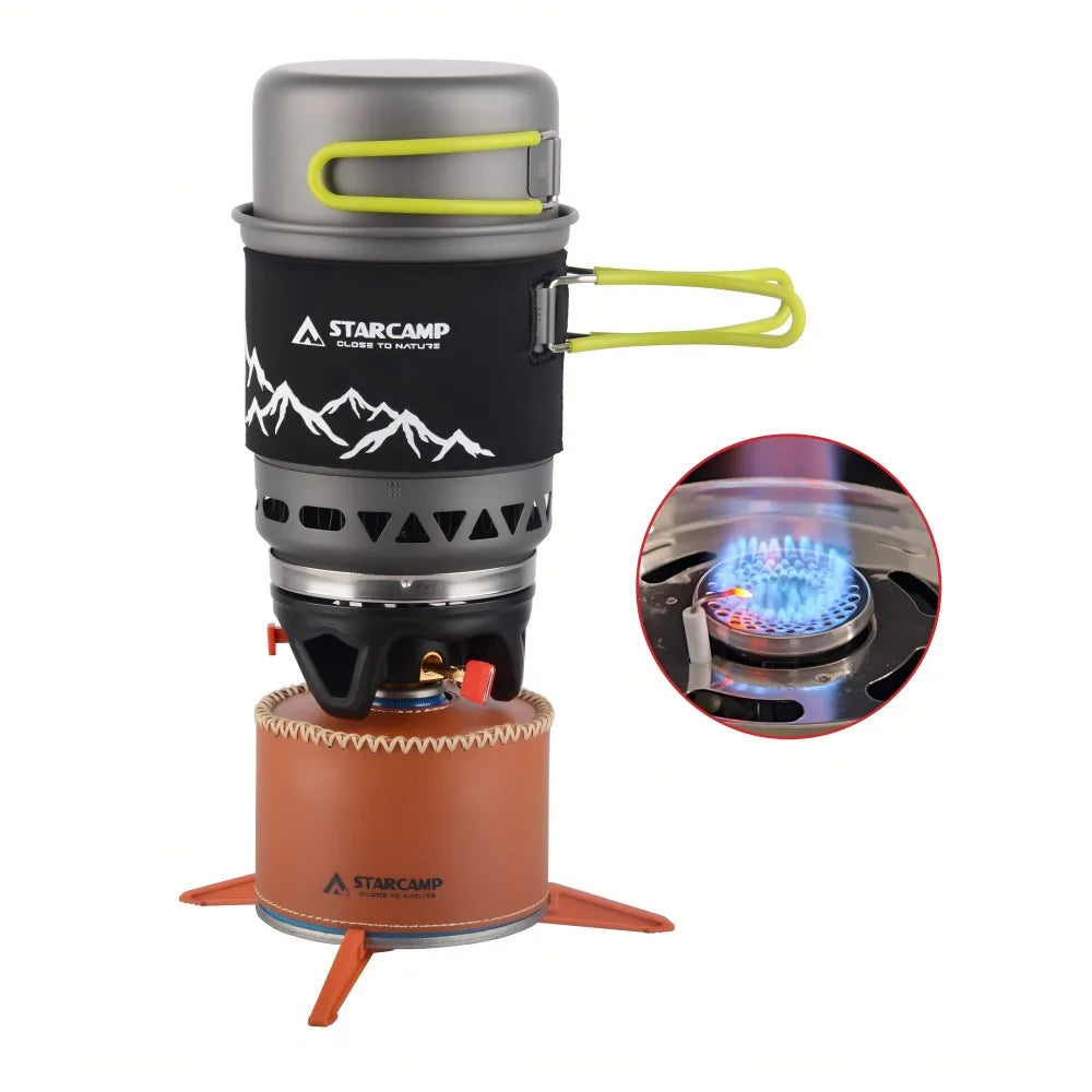 STARCAMP Jet Cooker Gas Stove — 1000ml + 500ml, Fast-Boil Camping System