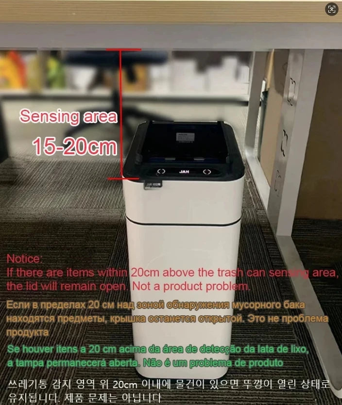 Smart Sensor Trash Can — Stainless Steel, 15L / 20L Kitchen Bin
