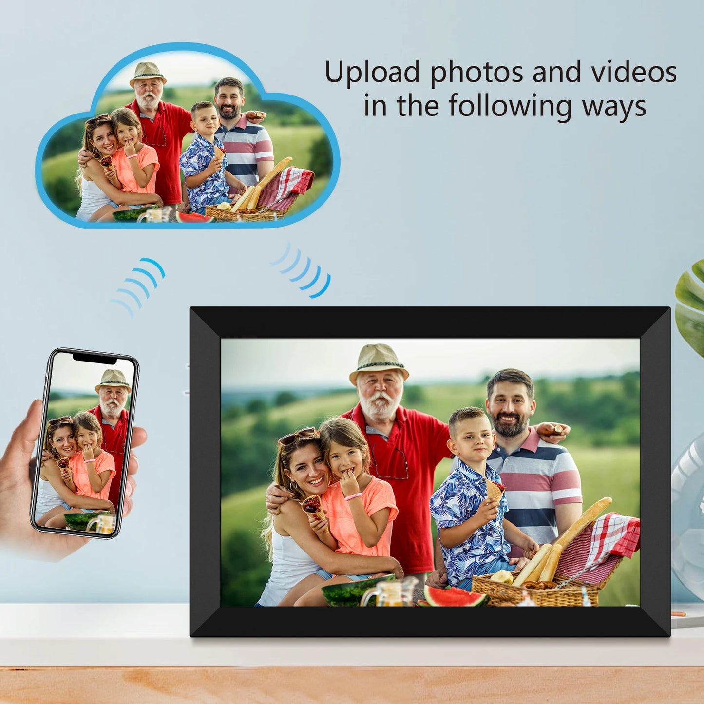 Smart WiFi Digital Photo Frame — 10.1", 32GB, IPS Touch Screen
