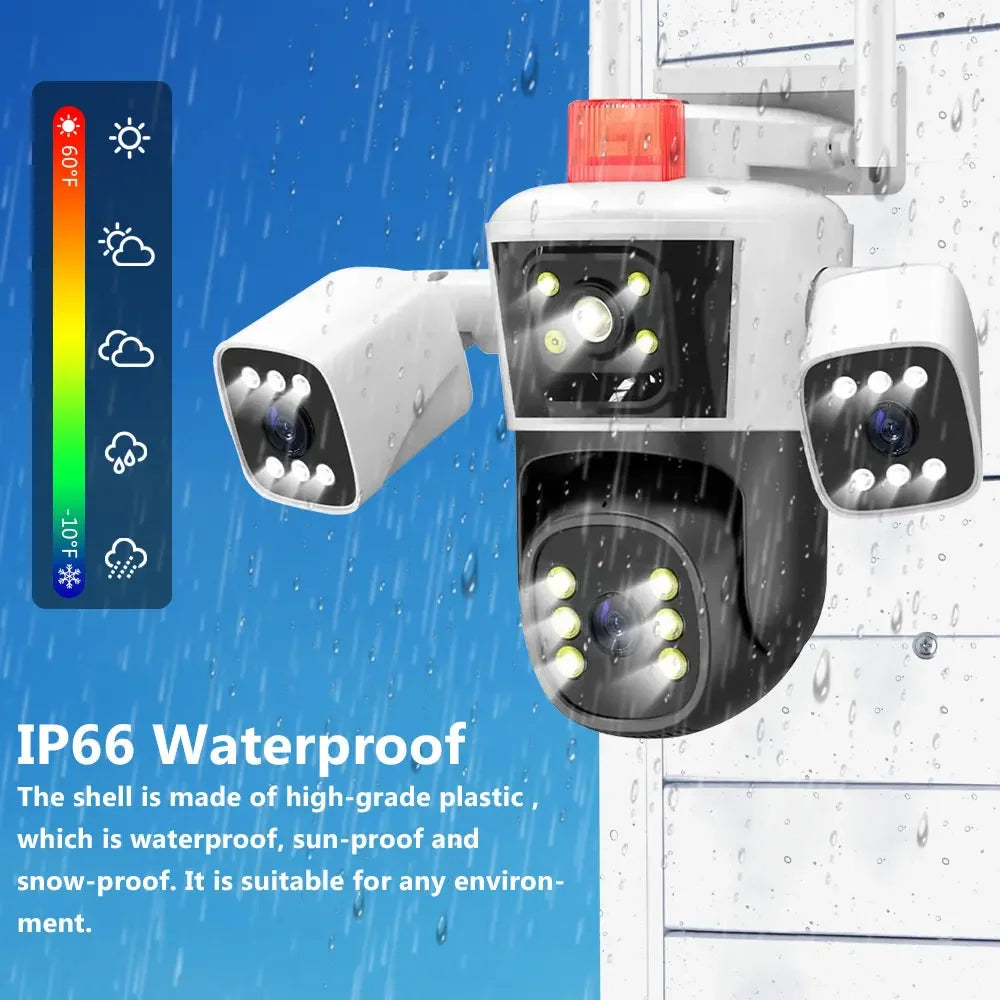 16MP 8K WiFi PTZ Outdoor Floodlight Camera — 10x Zoom, 360° Monitor