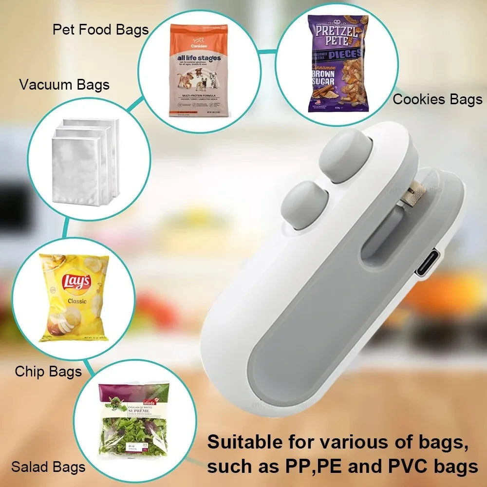 Electric Mini Bag Sealer — Quick Heat Seal for Mylar, Foil & Plastic