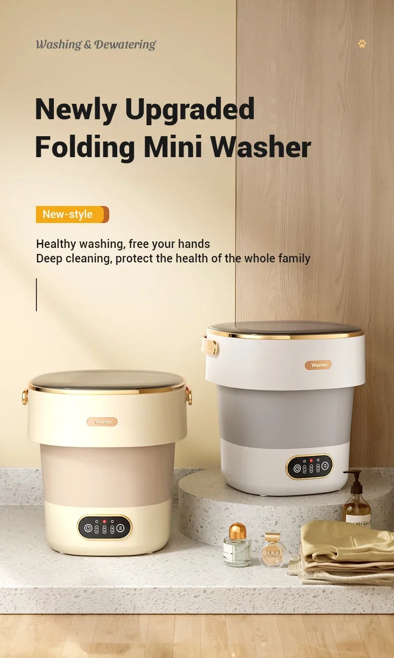 Foldable Portable Washing Machine — 13L, Spin Dryer, Compact