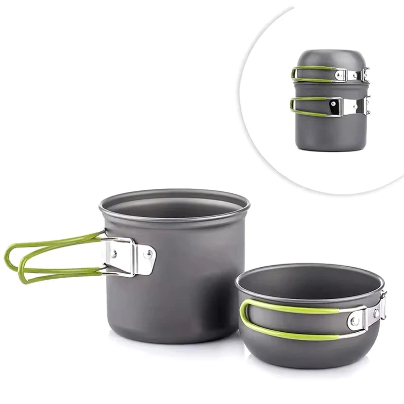 Portable Camping Cookware Set- Lightweight, for Hiking & Outdoor Use